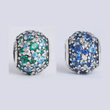 Green & CZ Ocean Mosaic Crystal Beads for Charms Bracelets