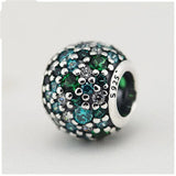 Green & CZ Ocean Mosaic Crystal Beads for Charms Bracelets