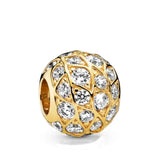 Fascino dorato perline 925 Argento Sterling