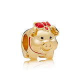 Fascino dorato perline 925 Argento Sterling