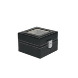 European Style Wood PU Leather Watch Box Jewelry Storage Organizer