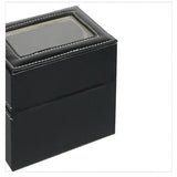European Style Wood PU Leather Watch Box Jewelry Storage Organizer