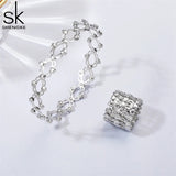Magic Retractable Ring Bracelet Crystal Rhinestone Bracelets Women Jewelry Gift