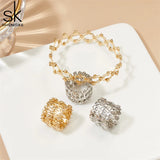 Magic Retractable Ring Bracelet Crystal Rhinestone Bracelets Women Jewelry Gift