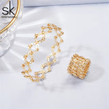 Magic Retractable Ring Bracelet Crystal Rhinestone Bracelets Women Jewelry Gift