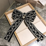 Women Vintage Big Bow Brooch Hairpin Necktie