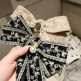 Women Vintage Big Bow Brooch Hairpin Necktie