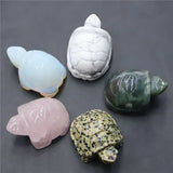 2 Inch Natural Crystal Little Turtles Handmake Carved Polished Healing Stones
