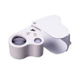 LED Handheld Magnifier 30x 60x Glass Lens Portable Jewelry Loupe