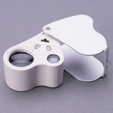 LED Handheld Magnifier 30x 60x Glass Lens Portable Jewelry Loupe