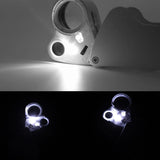 LED Handheld Magnifier 30x 60x Glass Lens Portable Jewelry Loupe