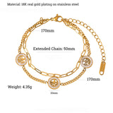 Stainless Steel Life Tree CZ Charm Bracelet For Women