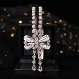 Bowknot Pendant Headbands Rhinestone Hairbands for Women Tiara Crown Bride