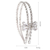 Bowknot Pendant Headbands Rhinestone Hairbands for Women Tiara Crown Bride