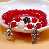 Pink Quartzs Bracelet Honeybee Pendant Charm Bracelets For Women