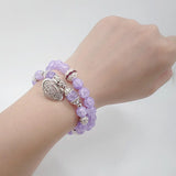 Pink Quartzs Bracelet Honeybee Pendant Charm Bracelets For Women