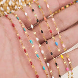 2m Stainless Steel Enamel Bead Chain DIY Bracelet Necklace Jewelry Making