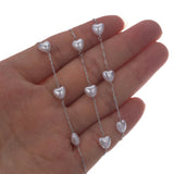 2m Stainless Steel Heart Pearl Chains DIY Necklace Supplies