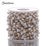 2m Stainless Steel Heart Pearl Chains DIY Necklace Supplies