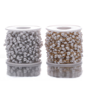 2m Stainless Steel Heart Pearl Chains DIY Necklace Supplies