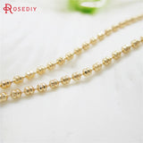 2M 1.5MM Champagne Copper Double Flat Beads Necklace Chains