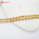 2M 1.5MM Champagne Copper Double Flat Beads Necklace Chains