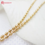2M 1.5MM Champagne Copper Double Flat Beads Necklace Chains