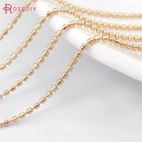 2M 1.5MM Champagne Copper Double Flat Beads Necklace Chains