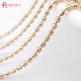 2M 1.5MM Champagne Copper Double Flat Beads Necklace Chains