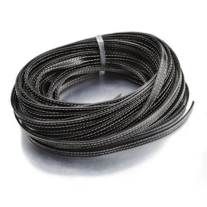 2 Meters Flat PU Leather Strap for DIY Bracelet Necklace - Black