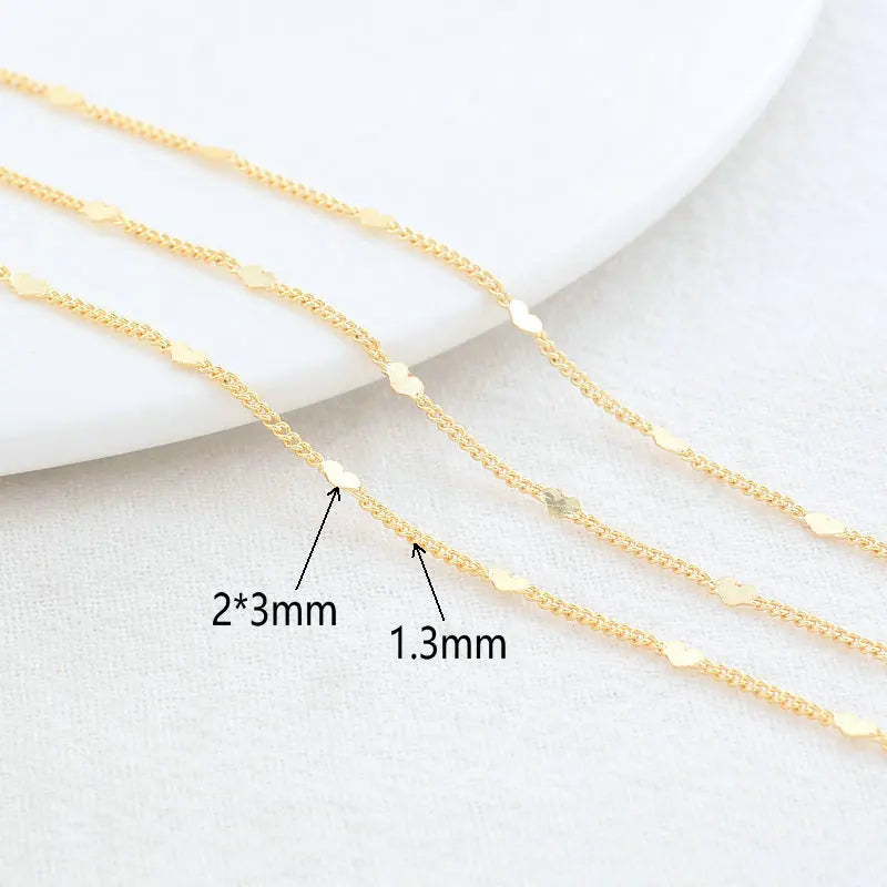 2 Meters Heart Oval Necklace Chains High Jewelry Accessories