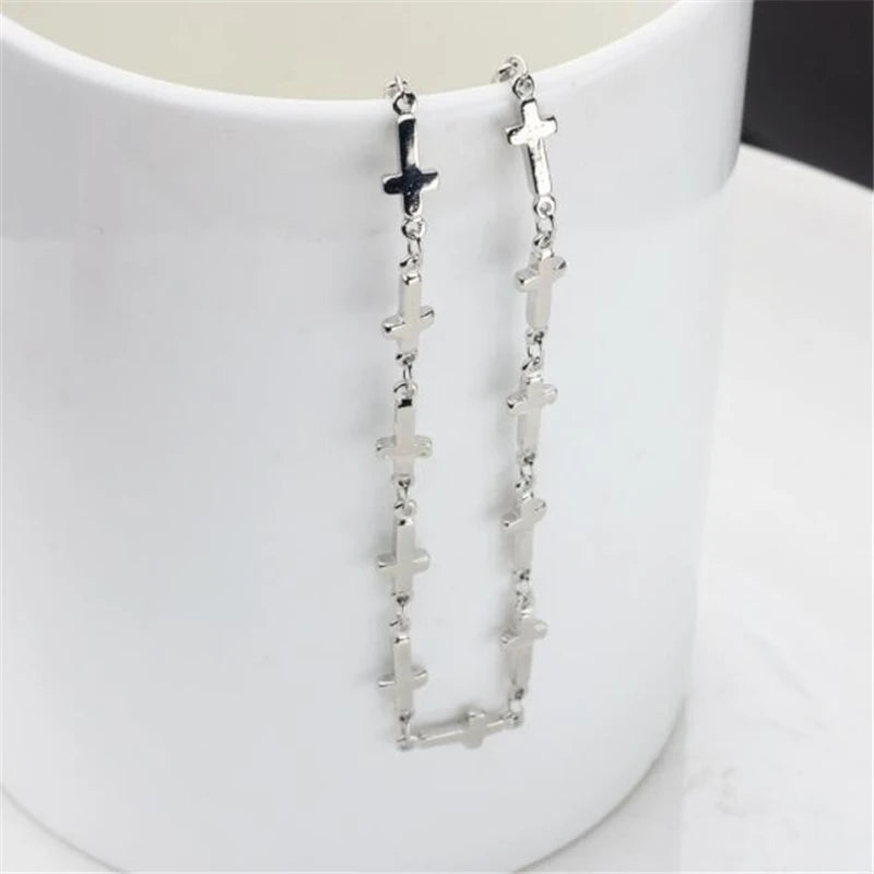 2 Meters Plated Brass Cross Link Chains for DIY Jewelry Making