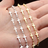 2 Meters Plated Brass Cross Link Chains for DIY Jewelry Making