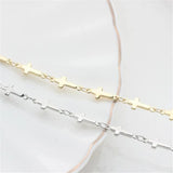 2 Meters Plated Brass Cross Link Chains for DIY Jewelry Making