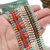 2M Plated Enamel Brass Fishbone Chains 6MM Boho Aircraft Chain