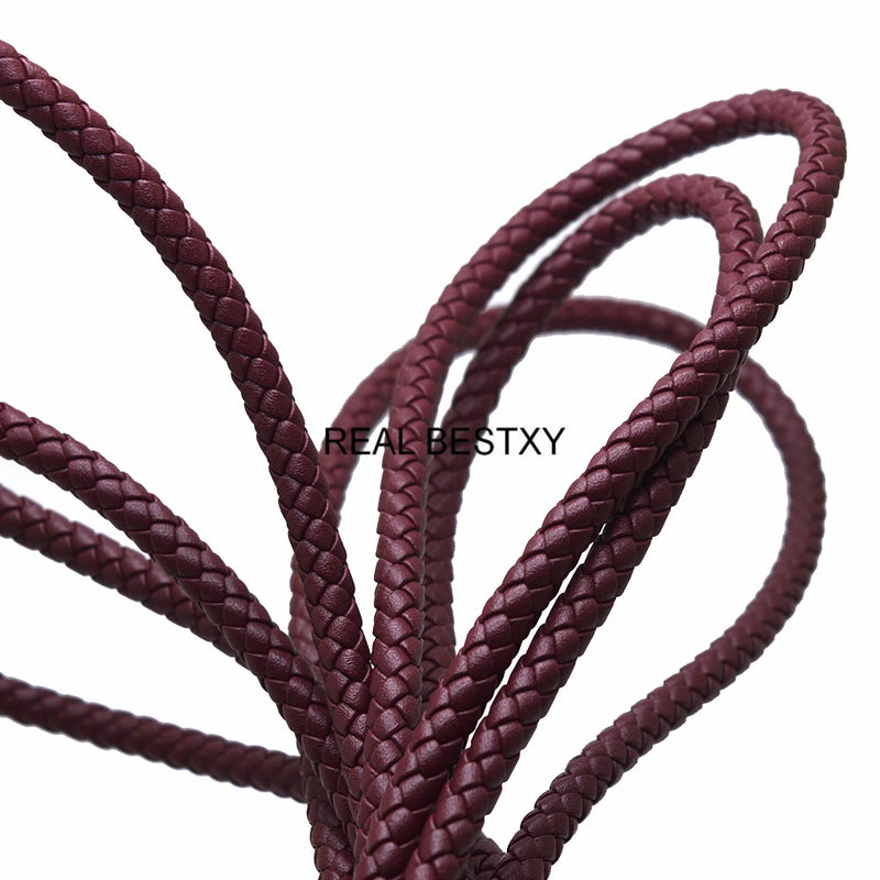 6mm Purple-Red Leather Cord for Jewelry Making