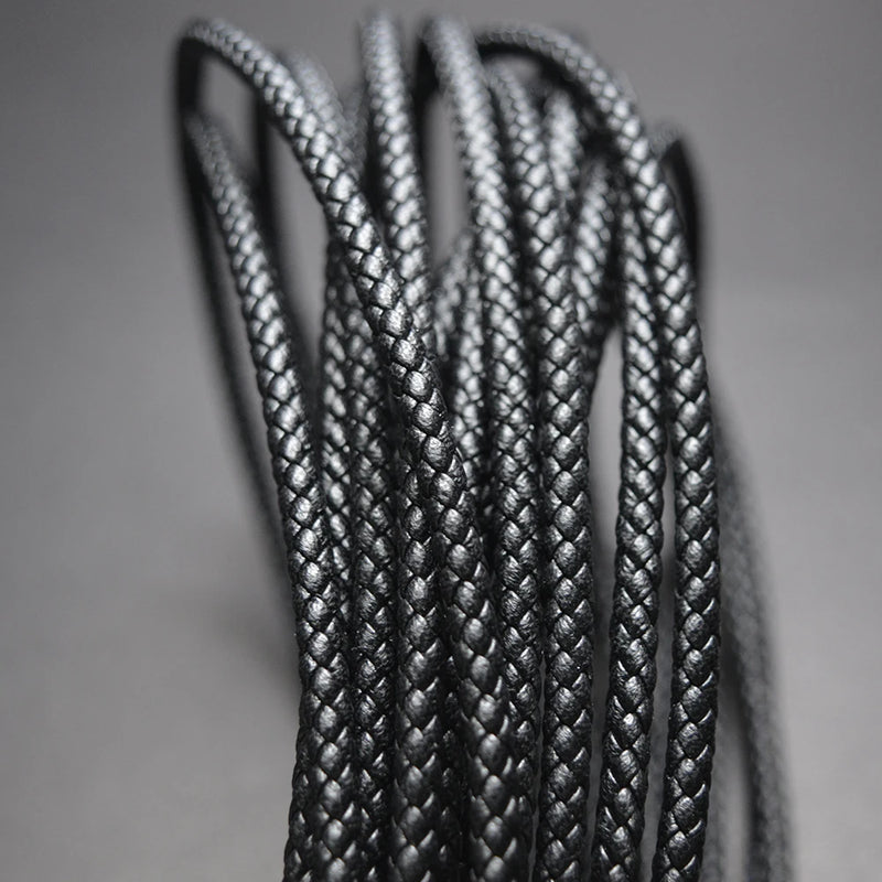 4mm Round Braided Leather Rope Cords for DIY Jewelry Making