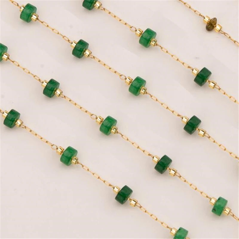 2 Meters Stone Link Chains DIY Jewelry Making Findings