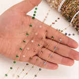 2 Meters Stone Link Chains DIY Jewelry Making Findings