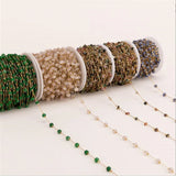 2 Meters Stone Link Chains DIY Jewelry Making Findings