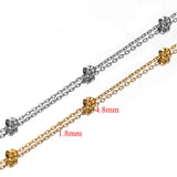 2 Meters Stainless Steel Beaded Chains for DIY Jewelry Crafts