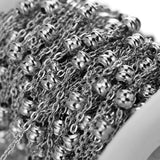 2 Meters Stainless Steel Beaded Chains for DIY Jewelry Crafts
