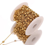 2 Meters Stainless Steel Beaded Chains for DIY Jewelry Crafts