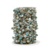 2m Stainless Steel Chain Irregular Gemstone Rosary Beaded Chains