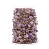 2m Stainless Steel Chain Irregular Gemstone Rosary Beaded Chains