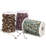 2m Stainless Steel Chain Irregular Gemstone Rosary Beaded Chains