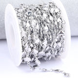 2m Stainless Steel Heart Charm Chains for DIY Jewelry Making