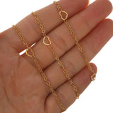 2 Meters Heart Link Chains Stainless Steel for DIY Jewelry Making
