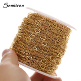2 Meters Heart Link Chains Stainless Steel for DIY Jewelry Making