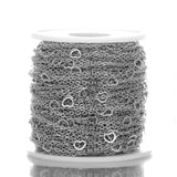 2 Meters Heart Link Chains Stainless Steel for DIY Jewelry Making